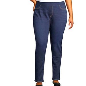 St. John's Bay Womens Mid Rise Slim Jeggings - Plus Size (1X) - Dark Classic